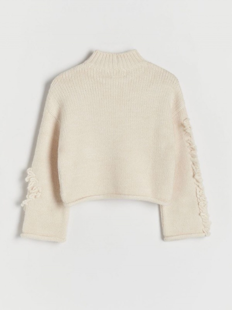 Cream Reserved Jumperfringes Girls' Sweaters | YGCL-89234