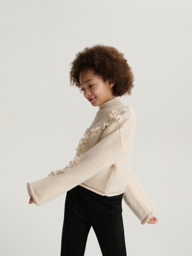 Cream Reserved Jumperfringes Girls' Sweaters | YGCL-89234