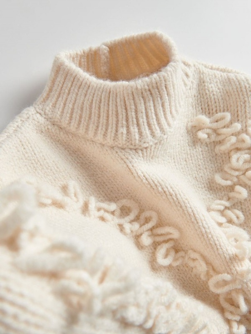 Cream Reserved Jumperfringes Girls' Sweaters | YGCL-89234