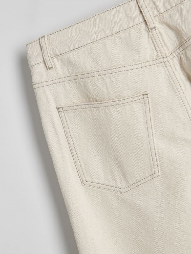 Cream Reserved Loose Men's Jeans | EFQH-17598