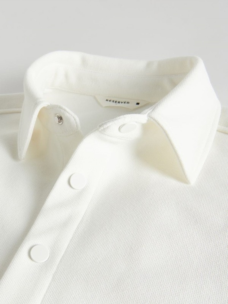 Cream Reserved Plain Men's Shirts | MHTF-98104