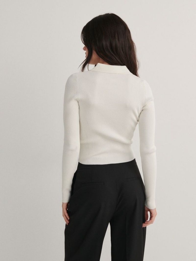 Cream Reserved Polo Women's Sweaters | UPIC-57190