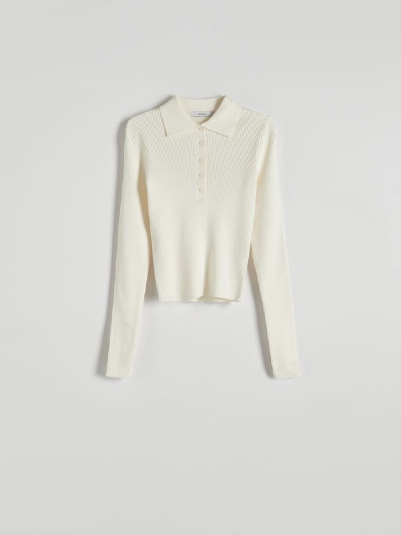 Cream Reserved Polo Women's Sweaters | UPIC-57190