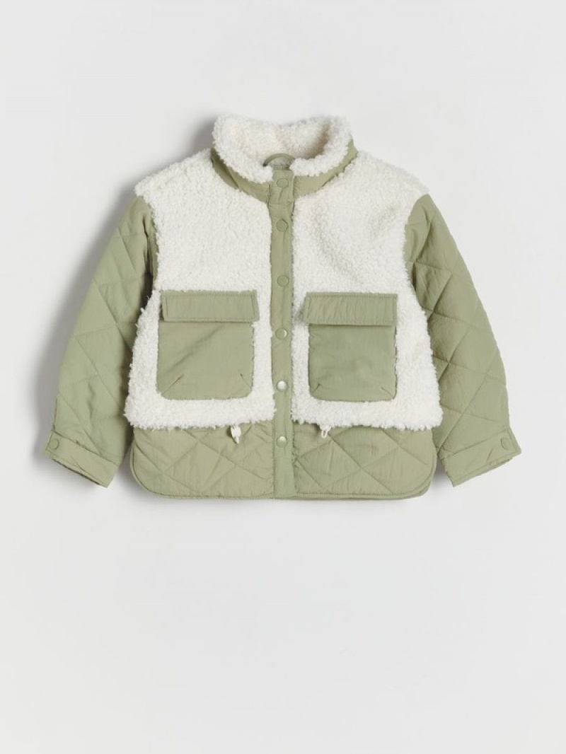 Cream Reserved Quilted Girls\' Jackets | DWGT-37085