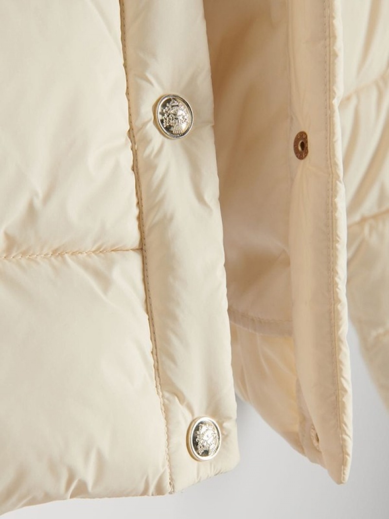 Cream Reserved Quilted Women's Jackets | TENO-95286