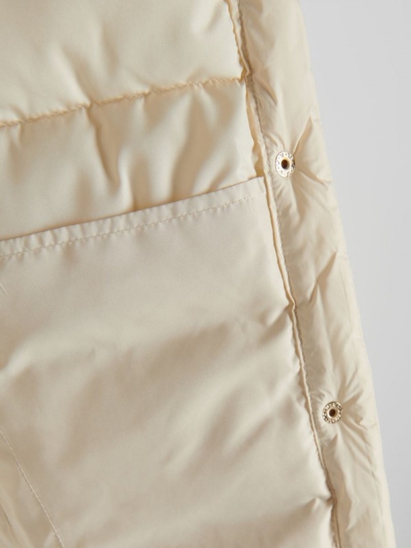 Cream Reserved Quilted Women's Jackets | TENO-95286