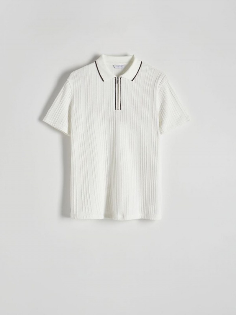 Cream Reserved Regular Fit Men's Polo Shirts | JFKU-21038