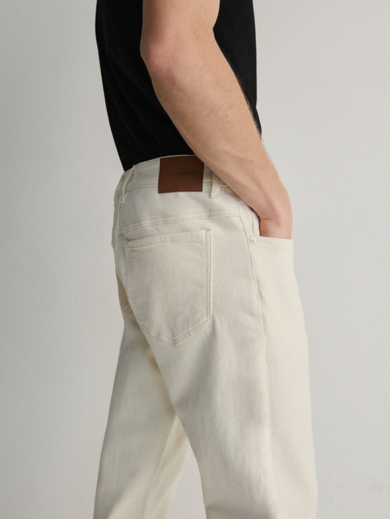 Cream Reserved Regular Men's Jeans | FIUZ-46508