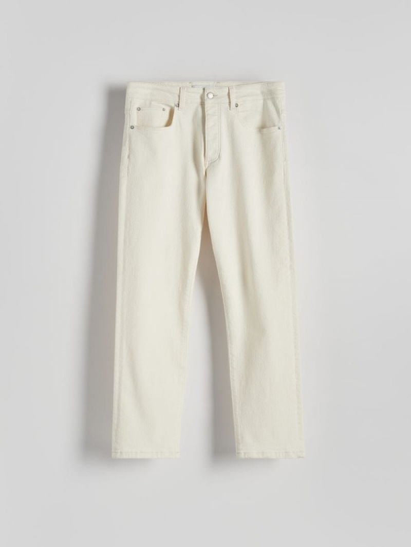 Cream Reserved Regular Men's Jeans | FIUZ-46508