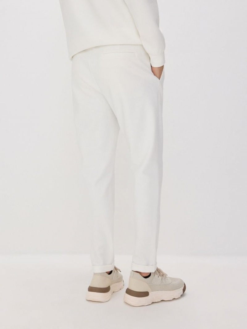 Cream Reserved Regular Men's Trousers | DUZO-47265