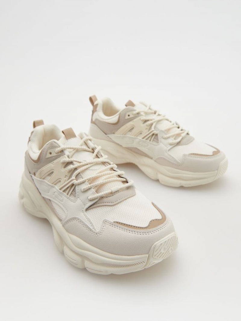 Cream Reserved Sports Men's Shoes | LAGU-14865