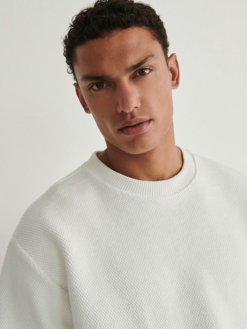 Cream Reserved Structural Jersey Men's Sweatshirts | XMBI-64395