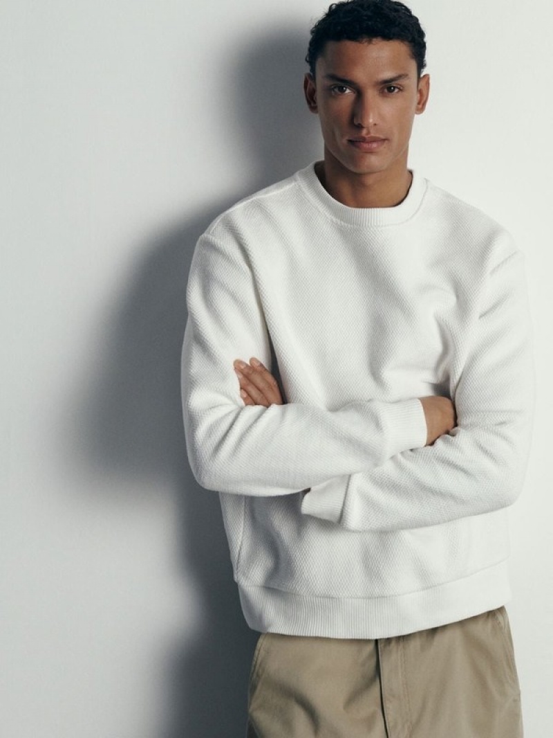 Cream Reserved Structural Jersey Men's Sweatshirts | XMBI-64395