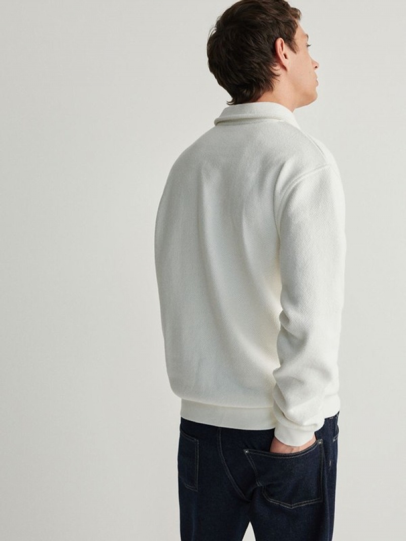 Cream Reserved Structural Jersey Men's Sweatshirts | JECK-64803