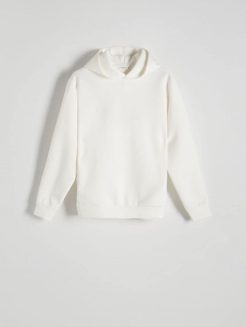 Cream Reserved Sweatminimalist Print Men's Sweatshirts | GXOC-69831