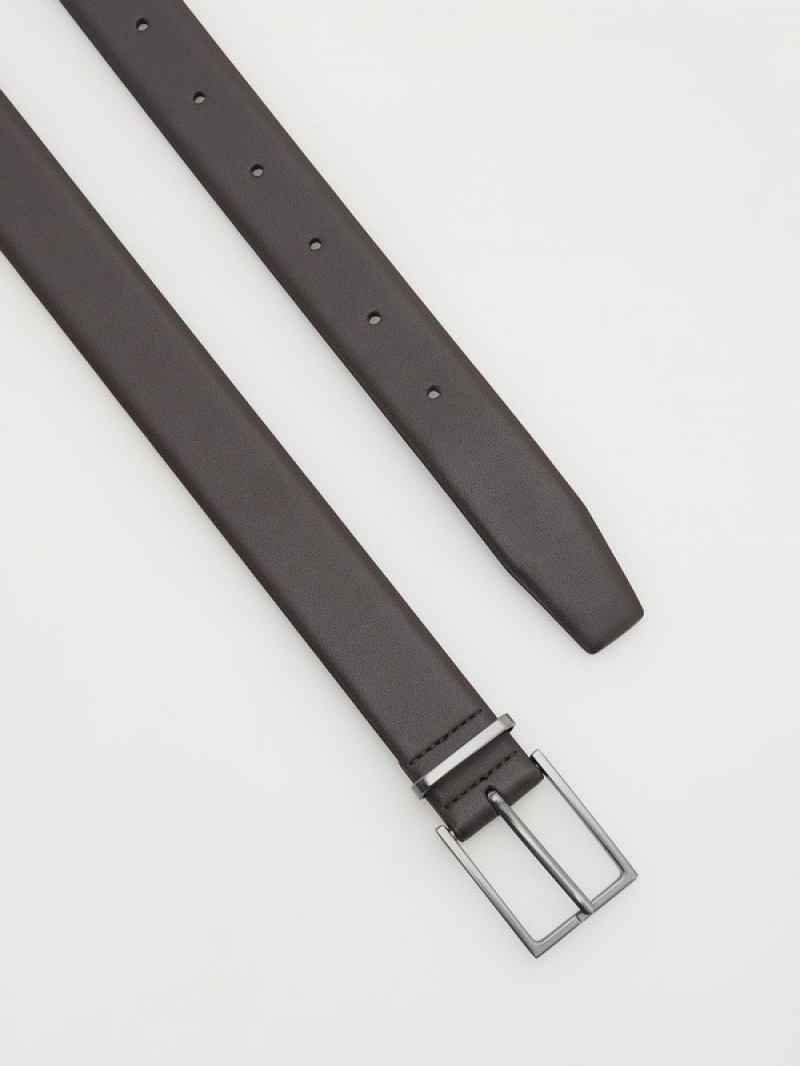 Dark Brown Reserved Combined Materials Men's Belts | JHXY-60832