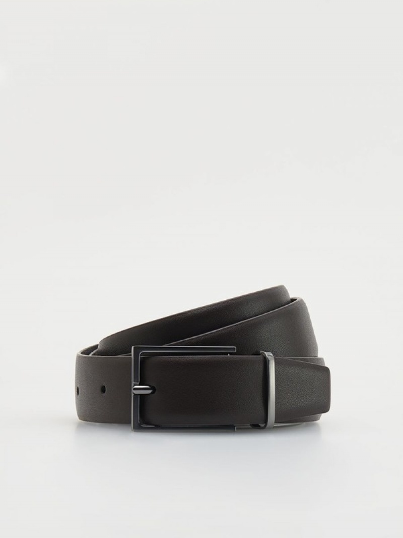 Dark Brown Reserved Combined Materials Men\'s Belts | JHXY-60832