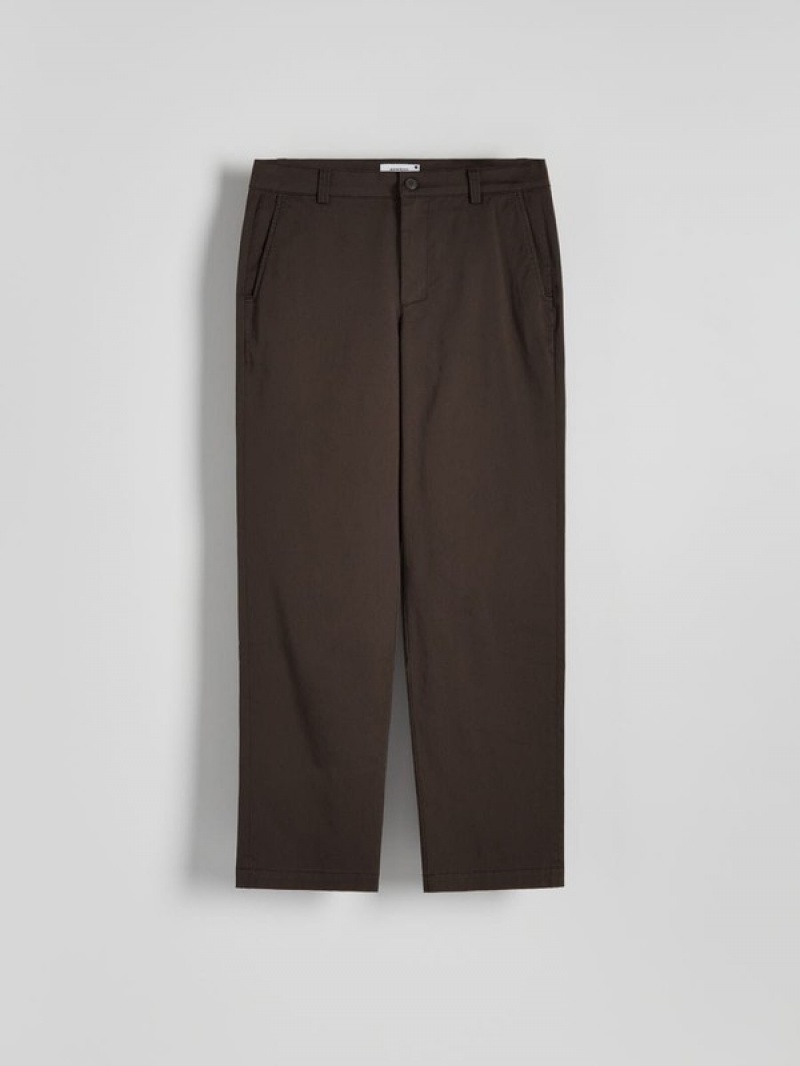 Dark Brown Reserved Regular Fit Chino Men's Trousers | LPTI-59084