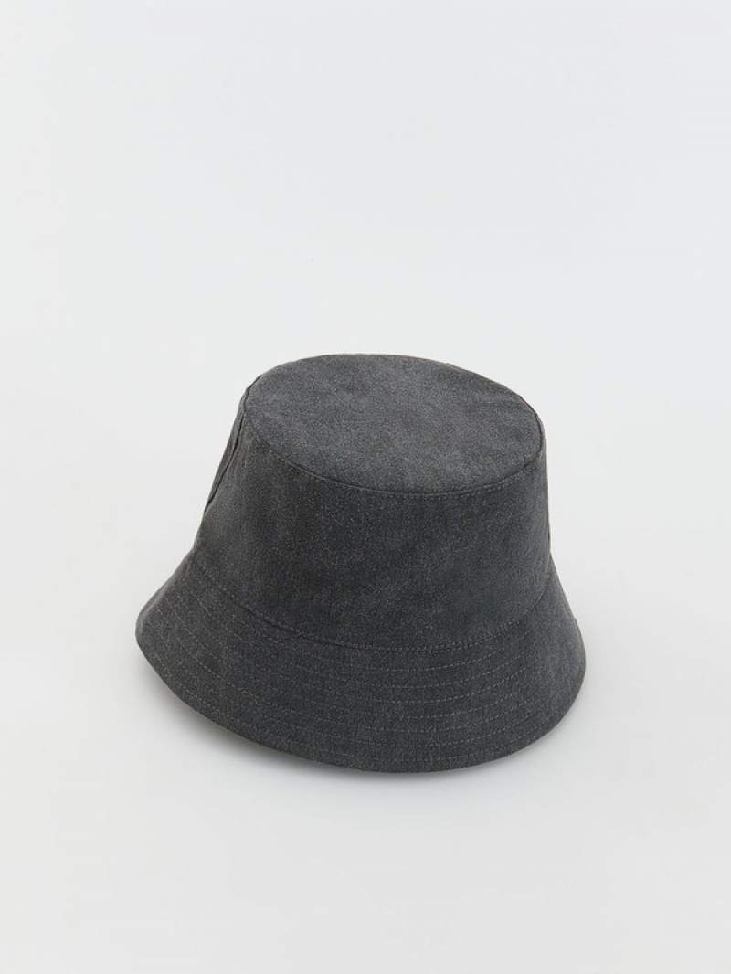 Dark Grey Reserved Bucket Women's Hats | MZHY-90267