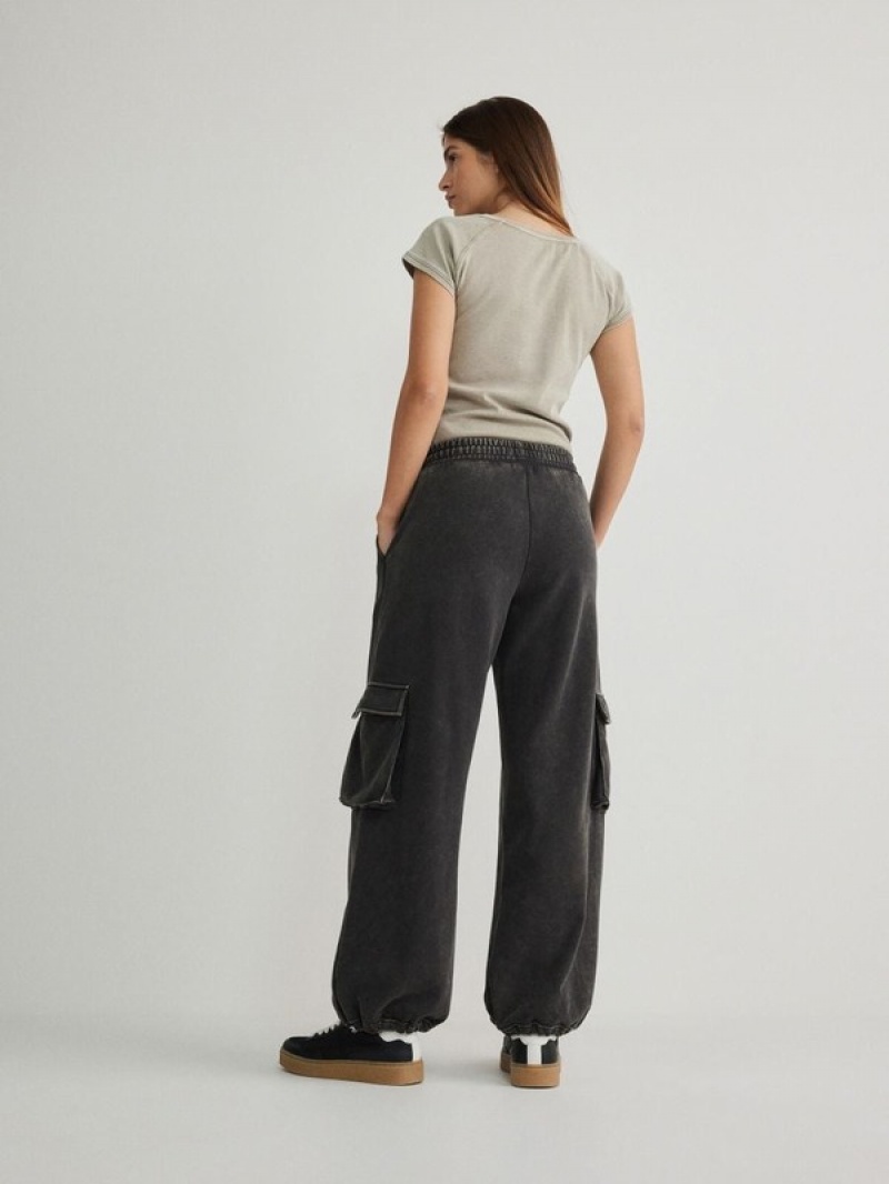 Dark Grey Reserved Cargo Women's Trousers | NUPK-25867