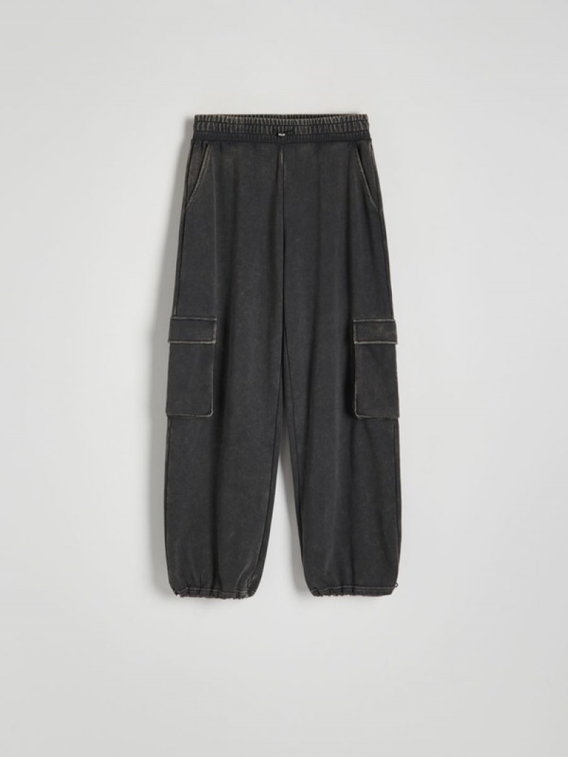 Dark Grey Reserved Cargo Women's Trousers | NUPK-25867