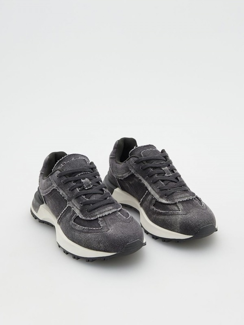 Dark Grey Reserved Combined Men's Shoes | NRPE-78439