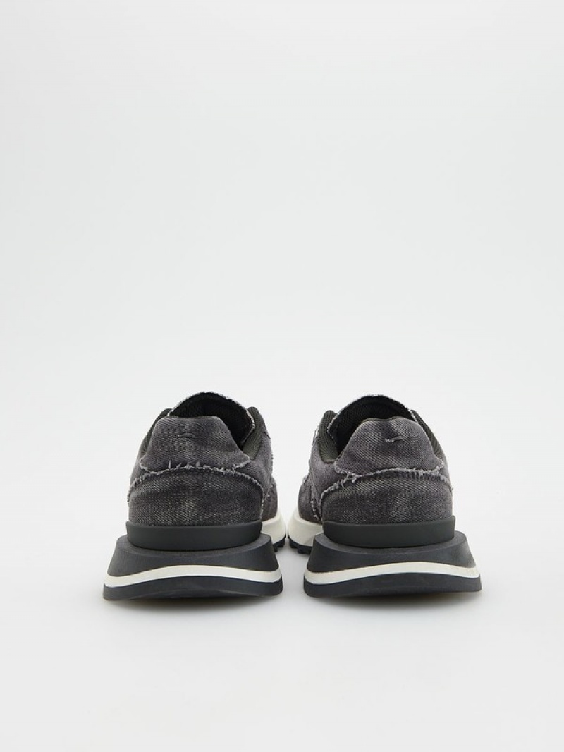 Dark Grey Reserved Combined Men's Shoes | NRPE-78439