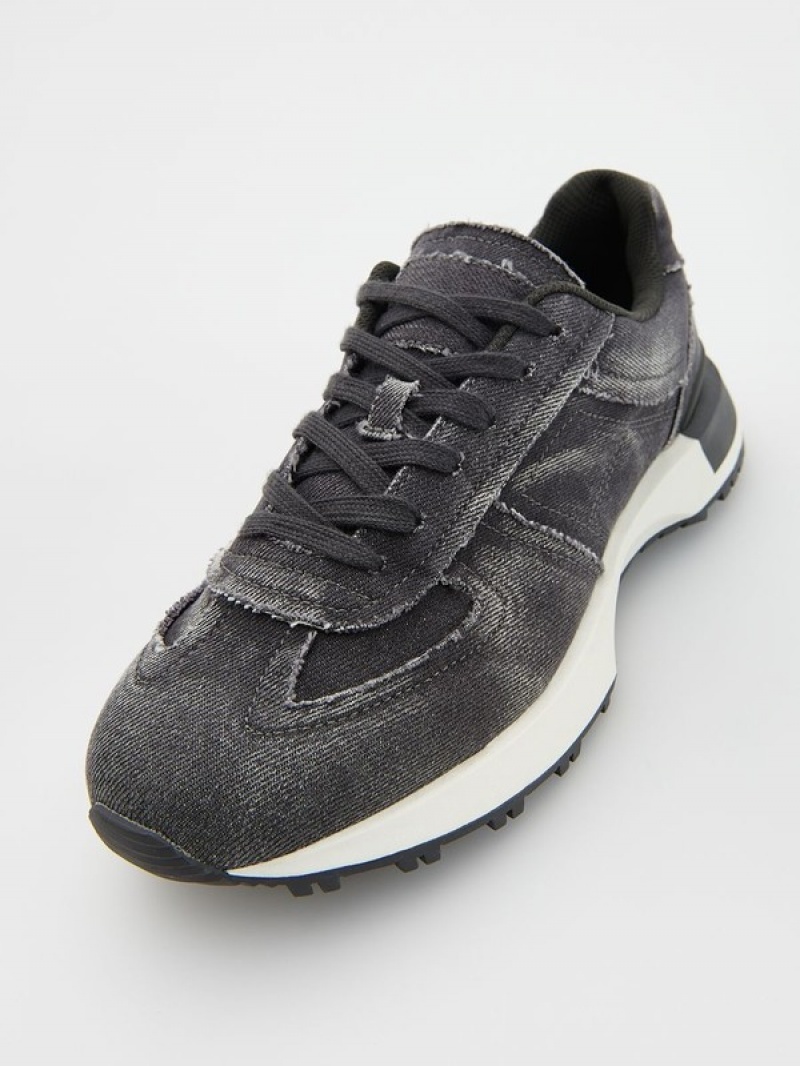 Dark Grey Reserved Combined Men's Shoes | NRPE-78439