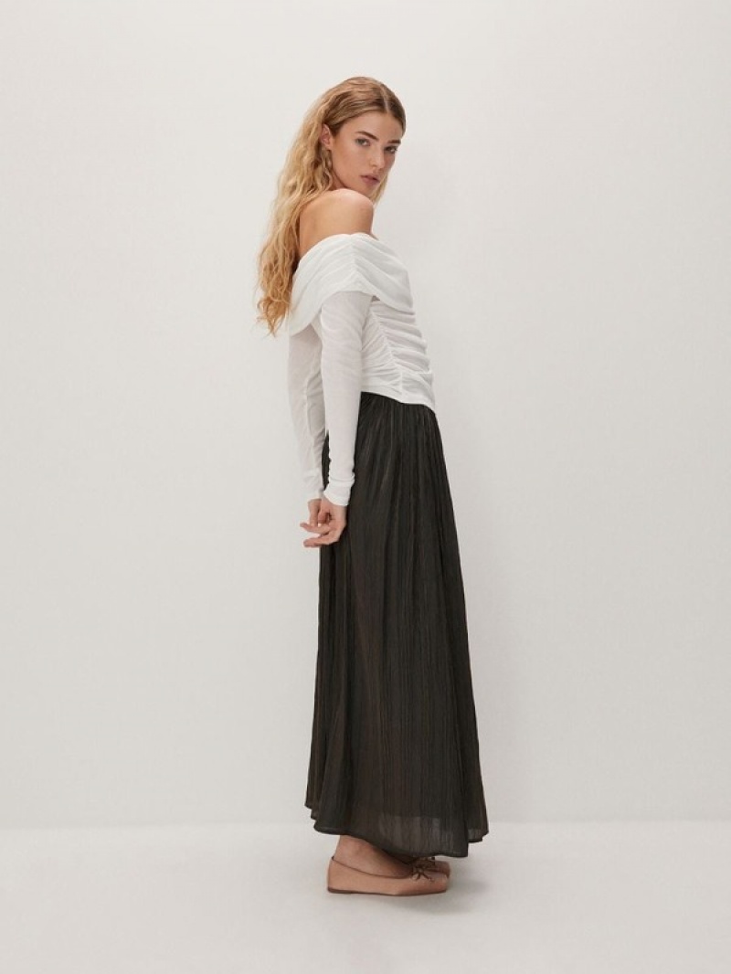 Dark Grey Reserved Cotton Women's Skirts | OLSX-53640