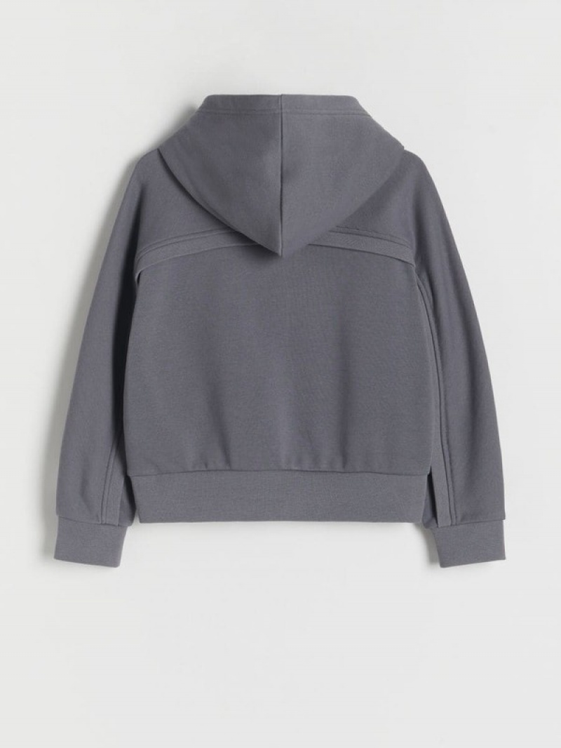 Dark Grey Reserved Jogging Top Girls' Hoodie | IRGQ-39150