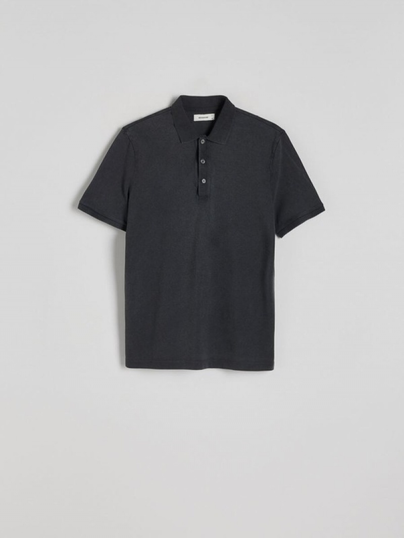 Dark Grey Reserved Regular Fit Men's Polo Shirts | BUHL-14038