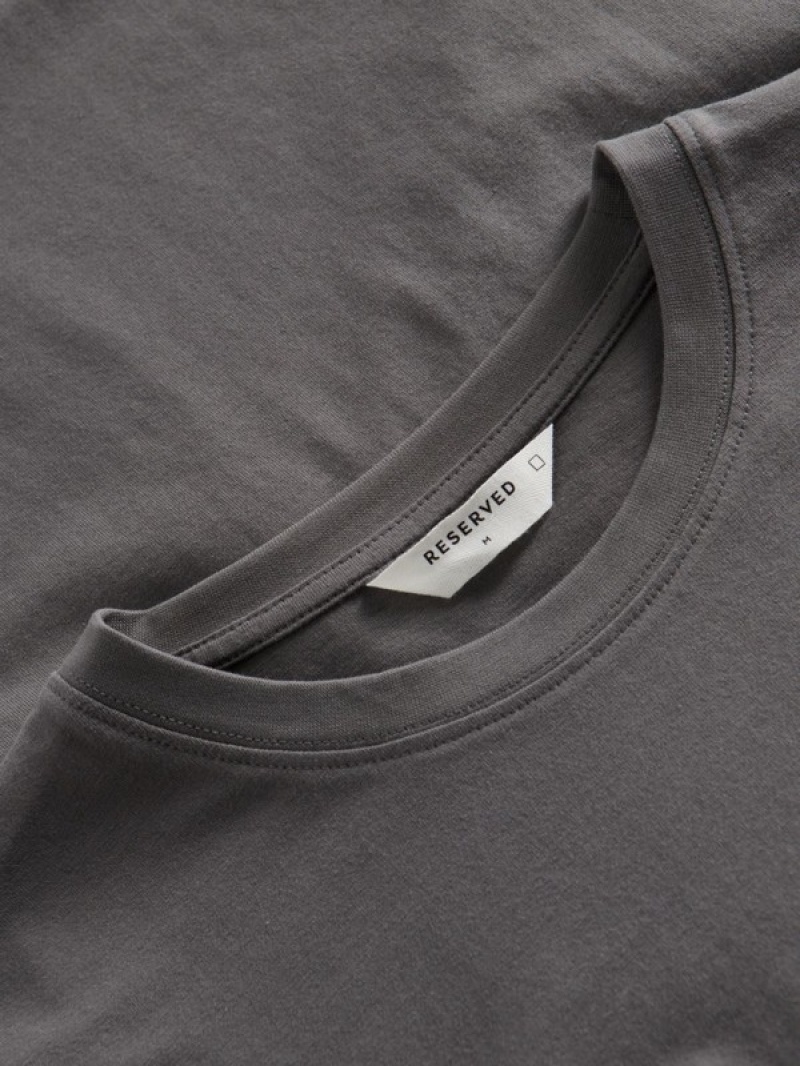 Dark Grey Reserved Regular Fit Men's T-shirts | NKTJ-69754