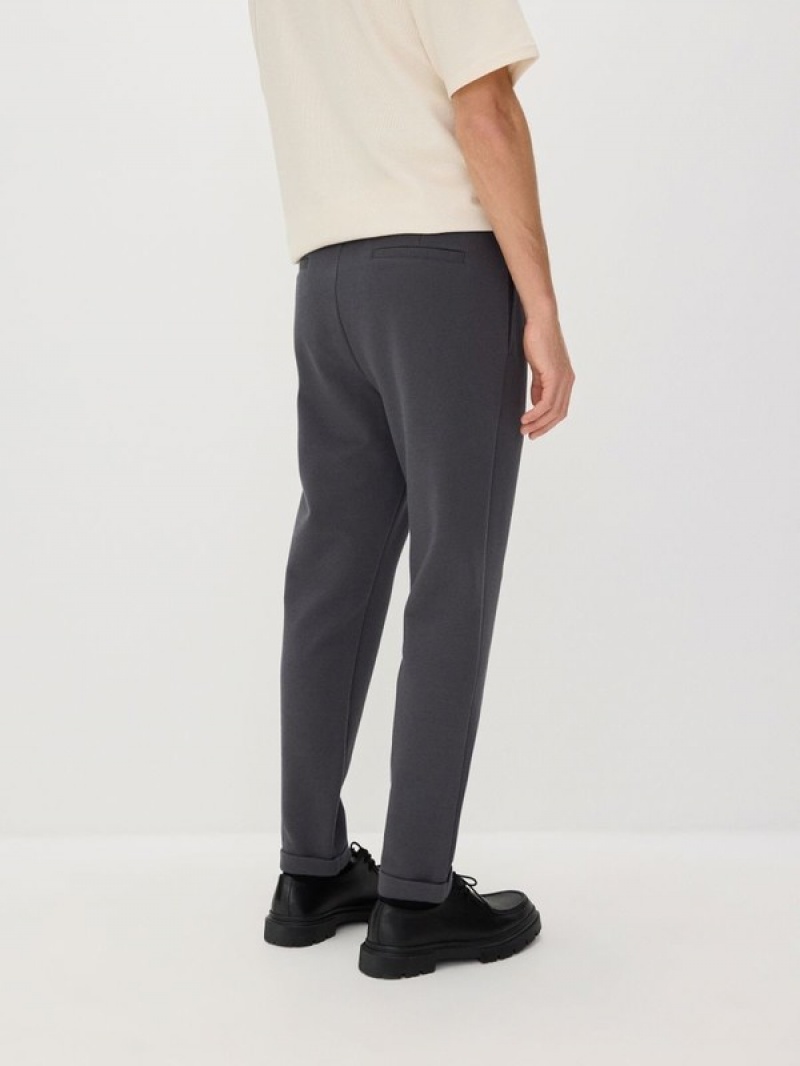 Dark Grey Reserved Regular Men's Trousers | JZAV-31657