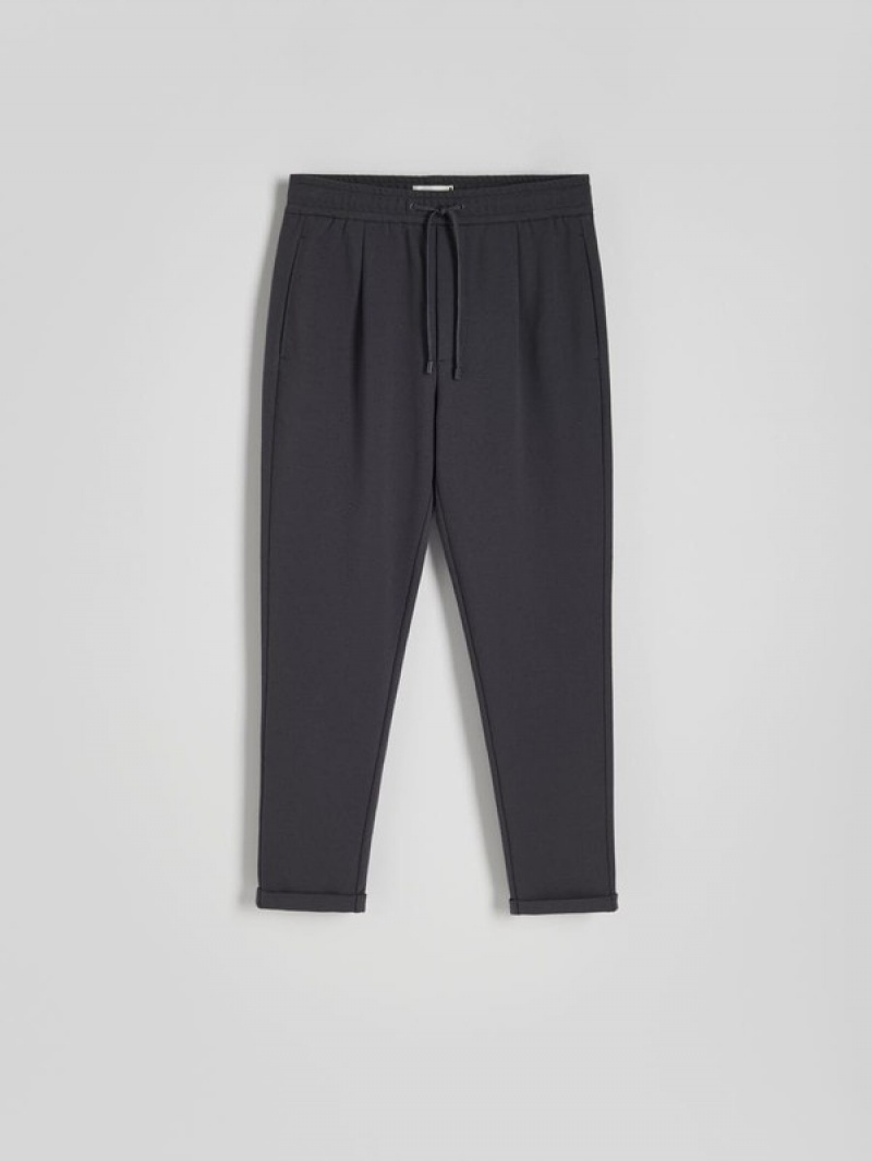 Dark Grey Reserved Regular Men's Trousers | JZAV-31657