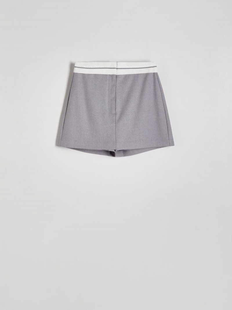 Dark Grey Reserved Viscose Rich Women's Shorts | EVZN-12680