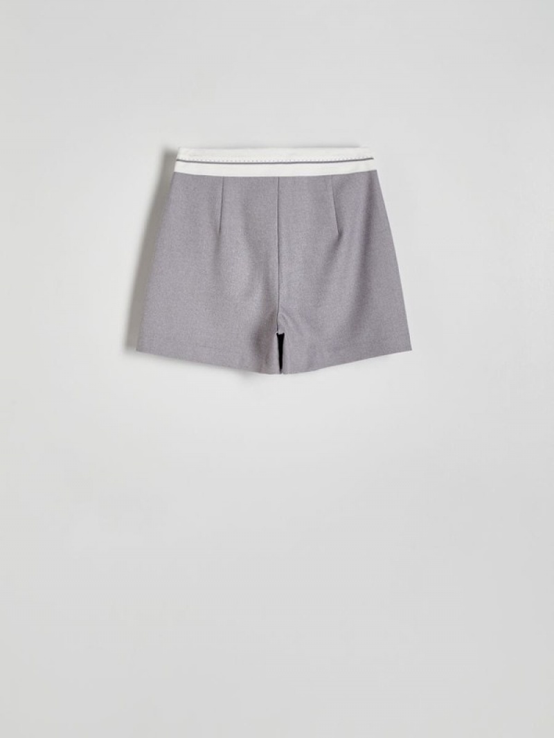 Dark Grey Reserved Viscose Rich Women's Shorts | EVZN-12680