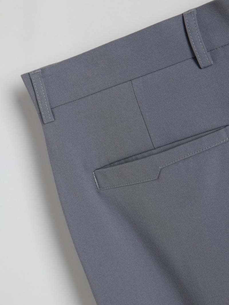 Dark Grey Reserved Wide Leg Men's Trousers | UVKF-59832