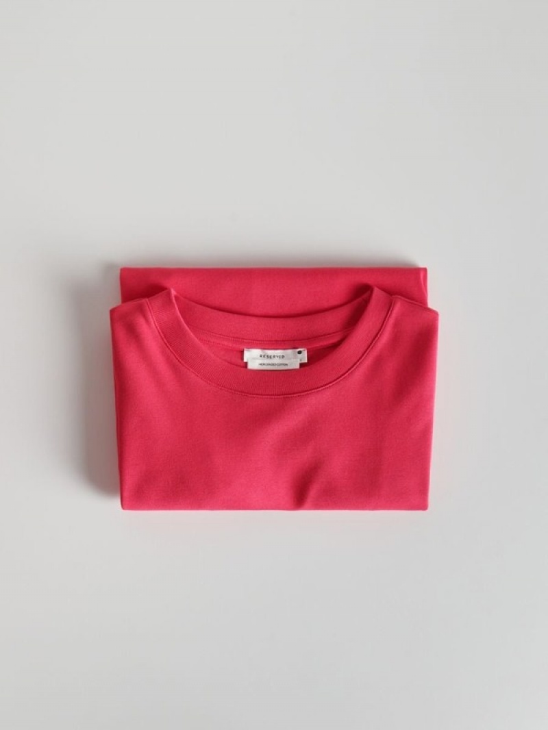 Fuchsia Reserved Mercerised Organic Cotton Women's T-shirts | RSQV-32098