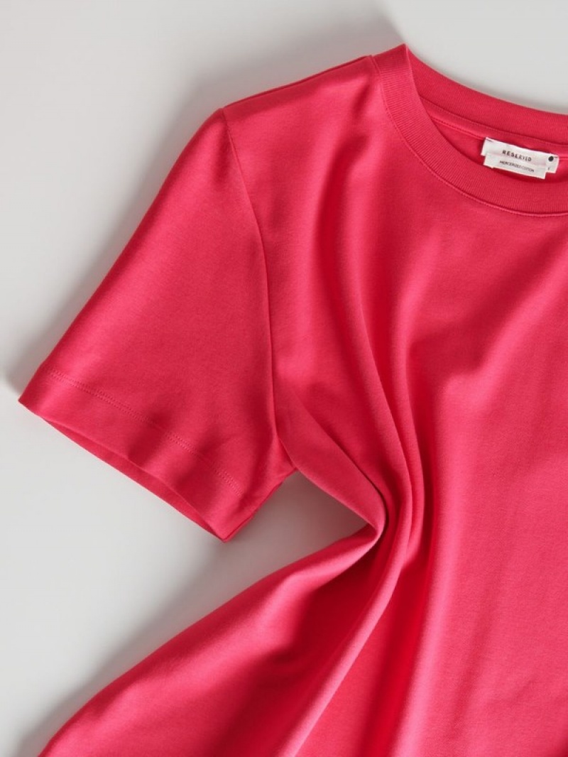 Fuchsia Reserved Mercerised Organic Cotton Women's T-shirts | RSQV-32098