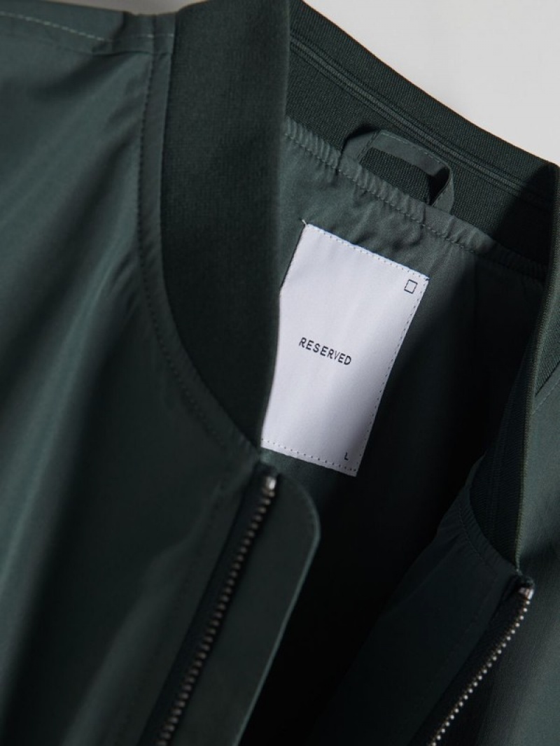 Green Reserved Bomber Men's Jackets | BRIG-14369