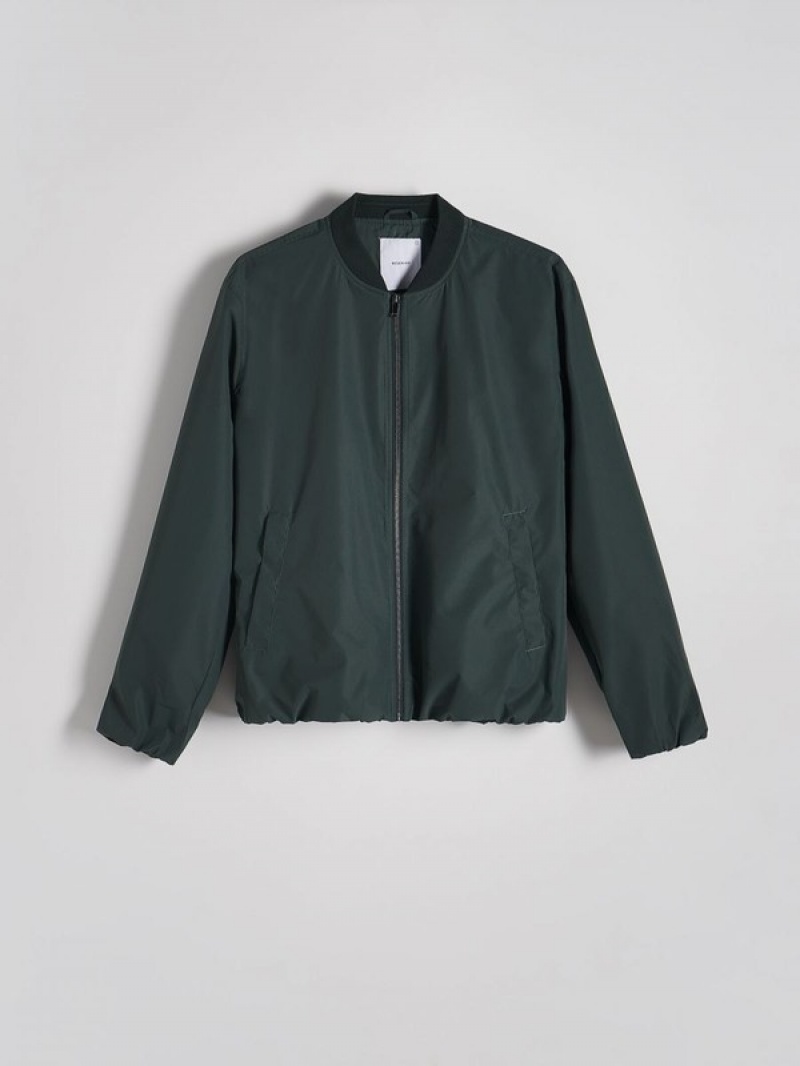 Green Reserved Bomber Men's Jackets | MXQC-47203