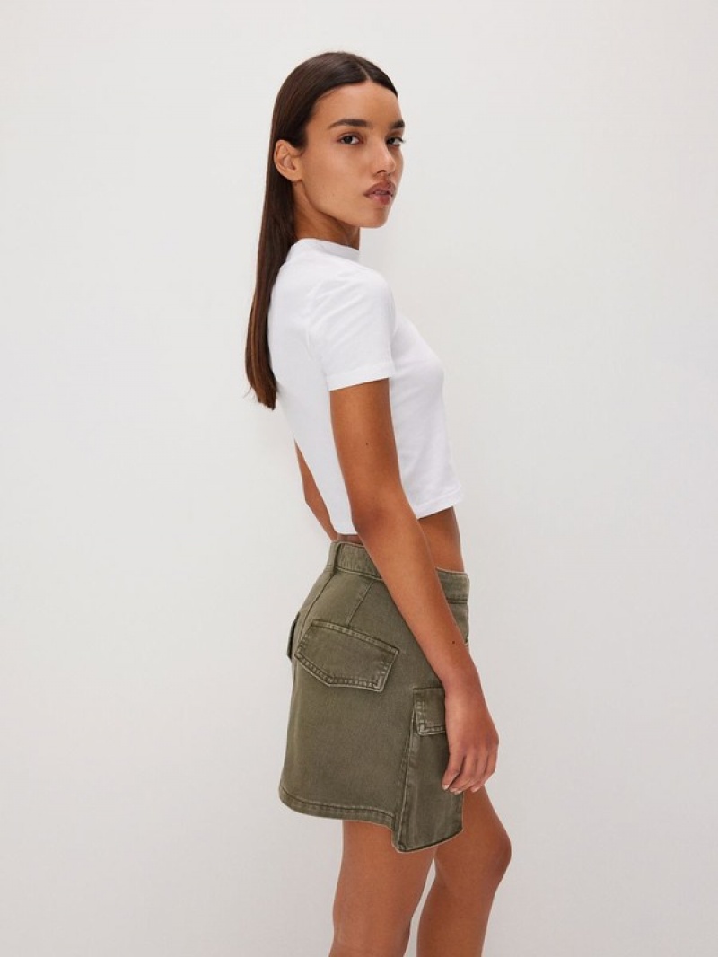 Green Reserved Cargo Pockets Women's Skirts | VUNB-92587