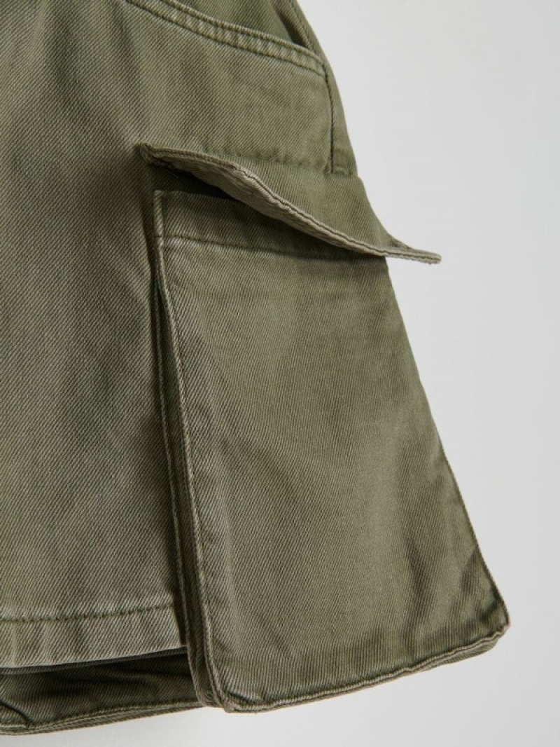 Green Reserved Cargo Pockets Women's Skirts | VUNB-92587