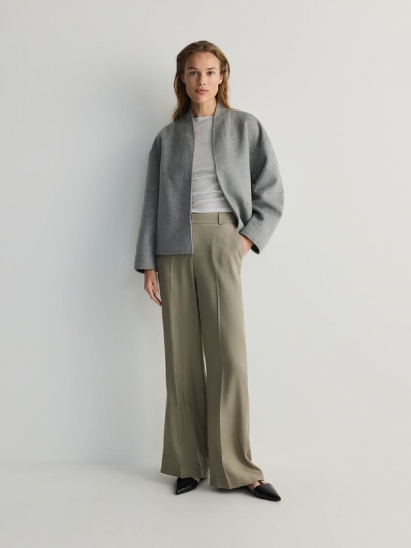 Green Reserved Cargo Women's Trousers | KGLF-97034