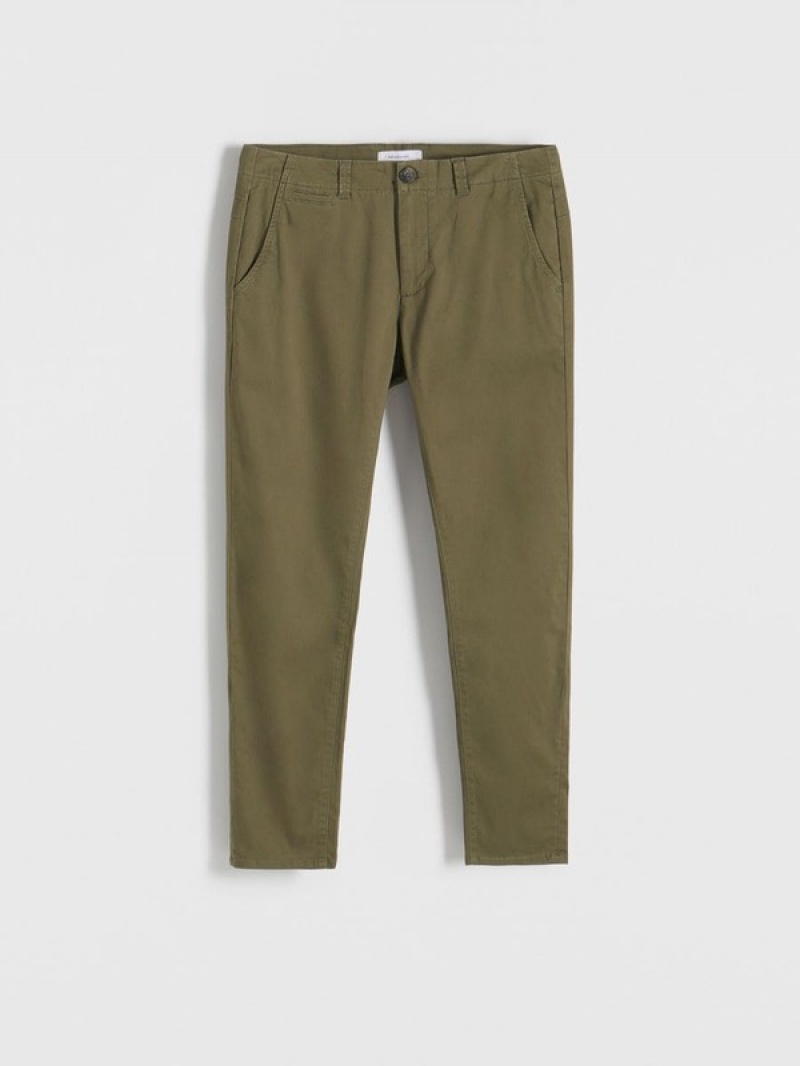 Green Reserved Chino Slim Fit Men's Trousers | KAHU-75418