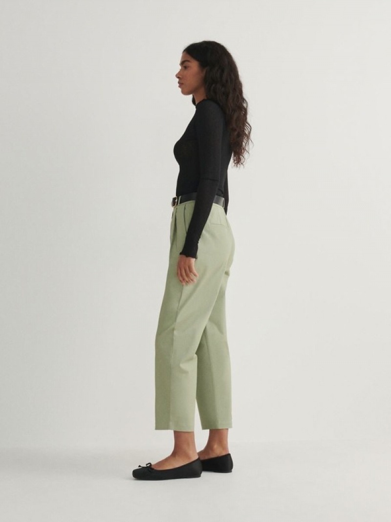 Green Reserved Chino With Women's Trousers | HQOK-85074