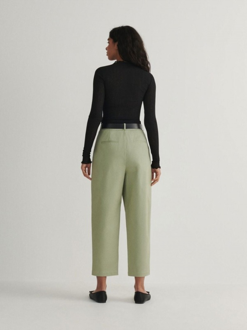 Green Reserved Chino With Women's Trousers | HQOK-85074