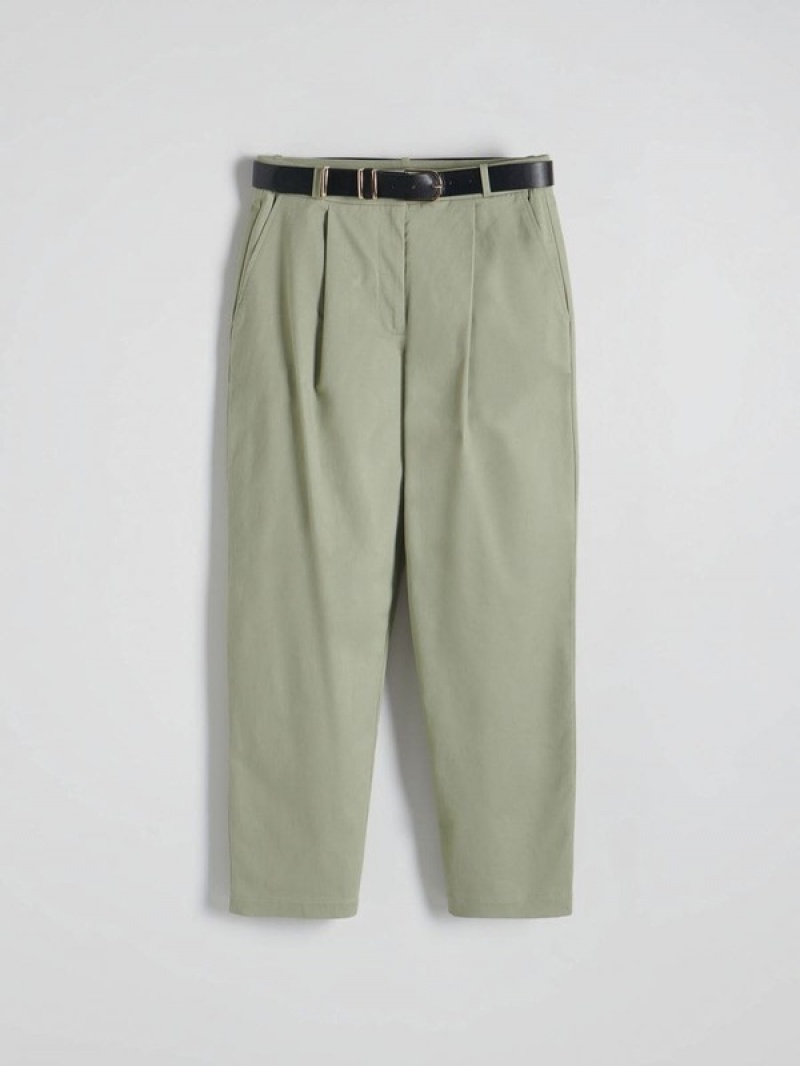 Green Reserved Chino With Women's Trousers | HQOK-85074