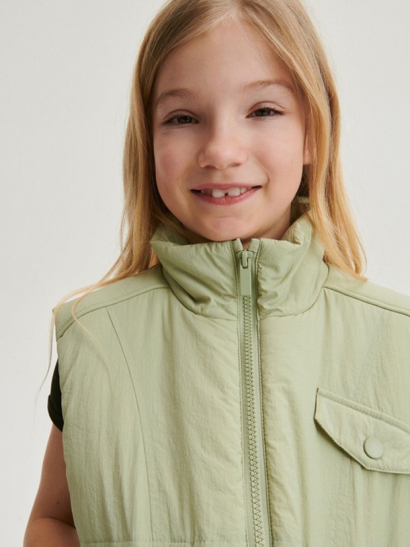 Green Reserved Insulated Girls' Jackets | MCQH-76519