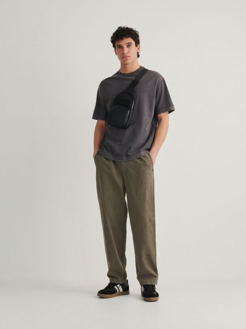 Green Reserved Joggers Men's Trousers | JQGU-38706